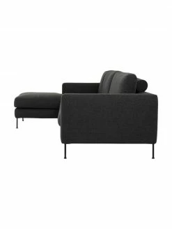 Westwing Collection Canapé d'angle 4 places anthracite Cucita, larg. 302 x prof. 163 cm, méridienne à gauche -furniture Soldes Canape dangle 4 places anthracite Cucita 5