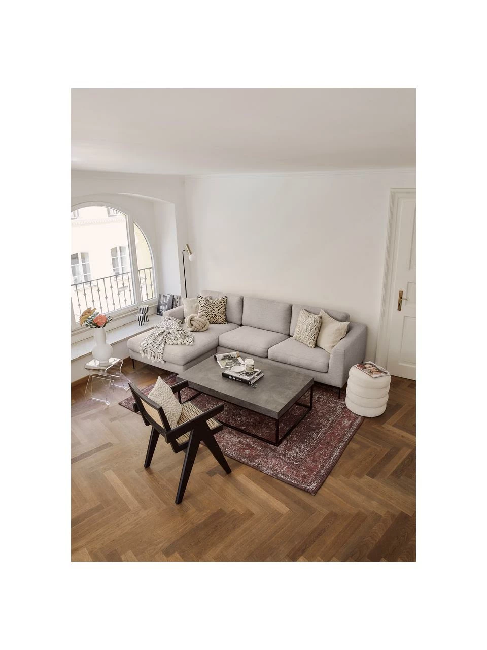 Westwing Collection Canapé d'angle 4 places beige Cucita, larg. 302 x prof. 163 cm, méridienne à gauche 3 Westwing Collection Canapé d'angle 4 places beige Cucita, larg. 302 x prof. 163 cm, méridienne à gauche – Image 3