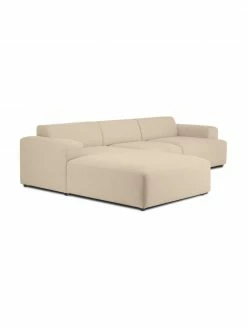 Westwing Collection Canapé d'angle 4 places beige foncé Melva, larg. 319 x prof. 196 cm, méridienne à gauche -furniture Soldes Canape dangle 4 places beige fonce Melva 3