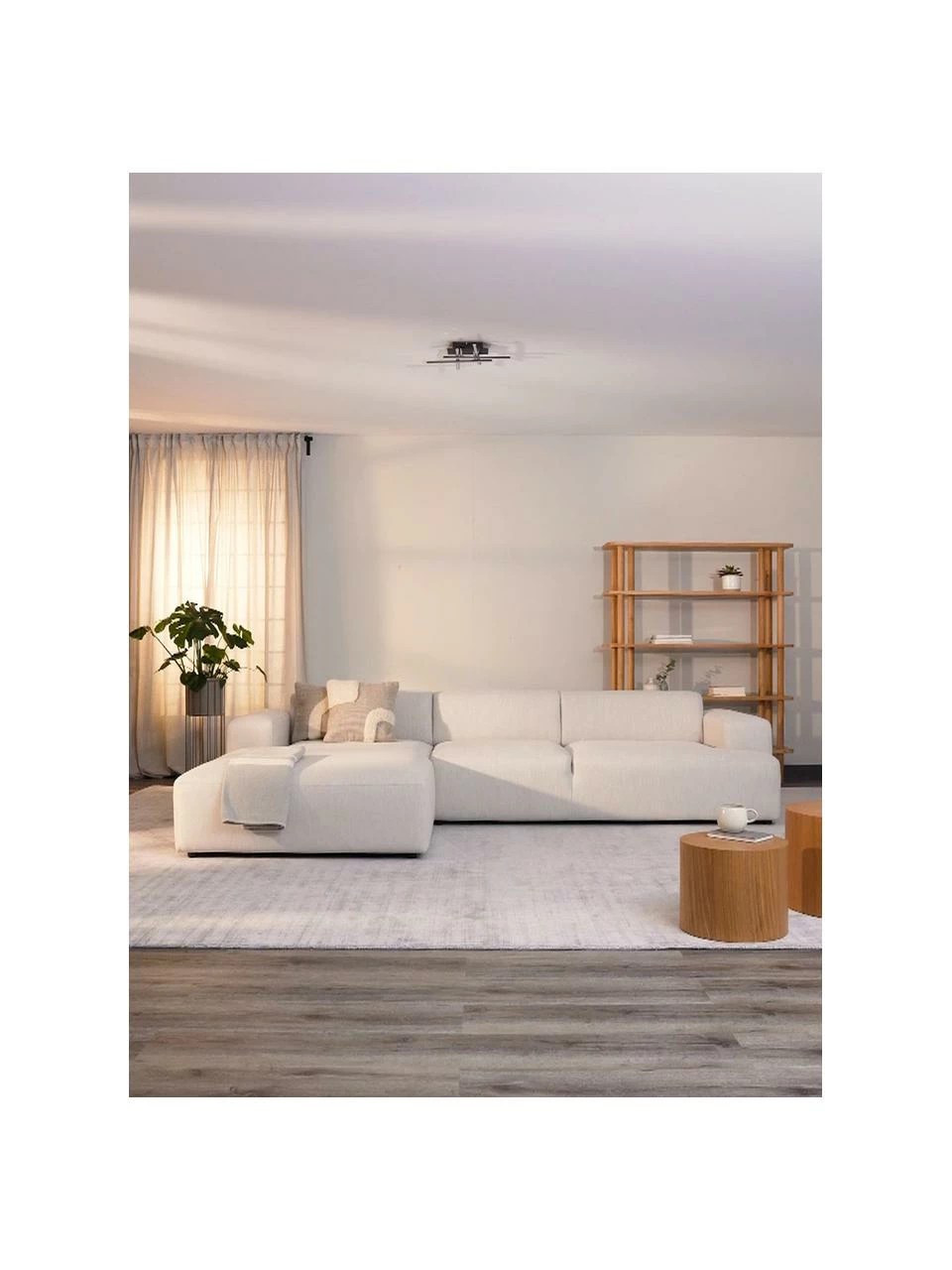 Westwing Collection Canapé d'angle 4 places couleur grège Melva, larg. 319 x prof. 196 cm, méridienne à gauche 2 Westwing Collection Canapé d'angle 4 places couleur grège Melva, larg. 319 x prof. 196 cm, méridienne à gauche – Image 2