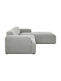 Westwing Collection Canapé d'angle 4 places velours côtelé gris Melva, larg. 319 x prof. 196 cm, méridienne à droite 11 Westwing Collection Canapé d'angle 4 places velours côtelé gris Melva, larg. 319 x prof. 196 cm, méridienne à droite -furniture Soldes Canape dangle 4 places velours cotele gris Melva 5