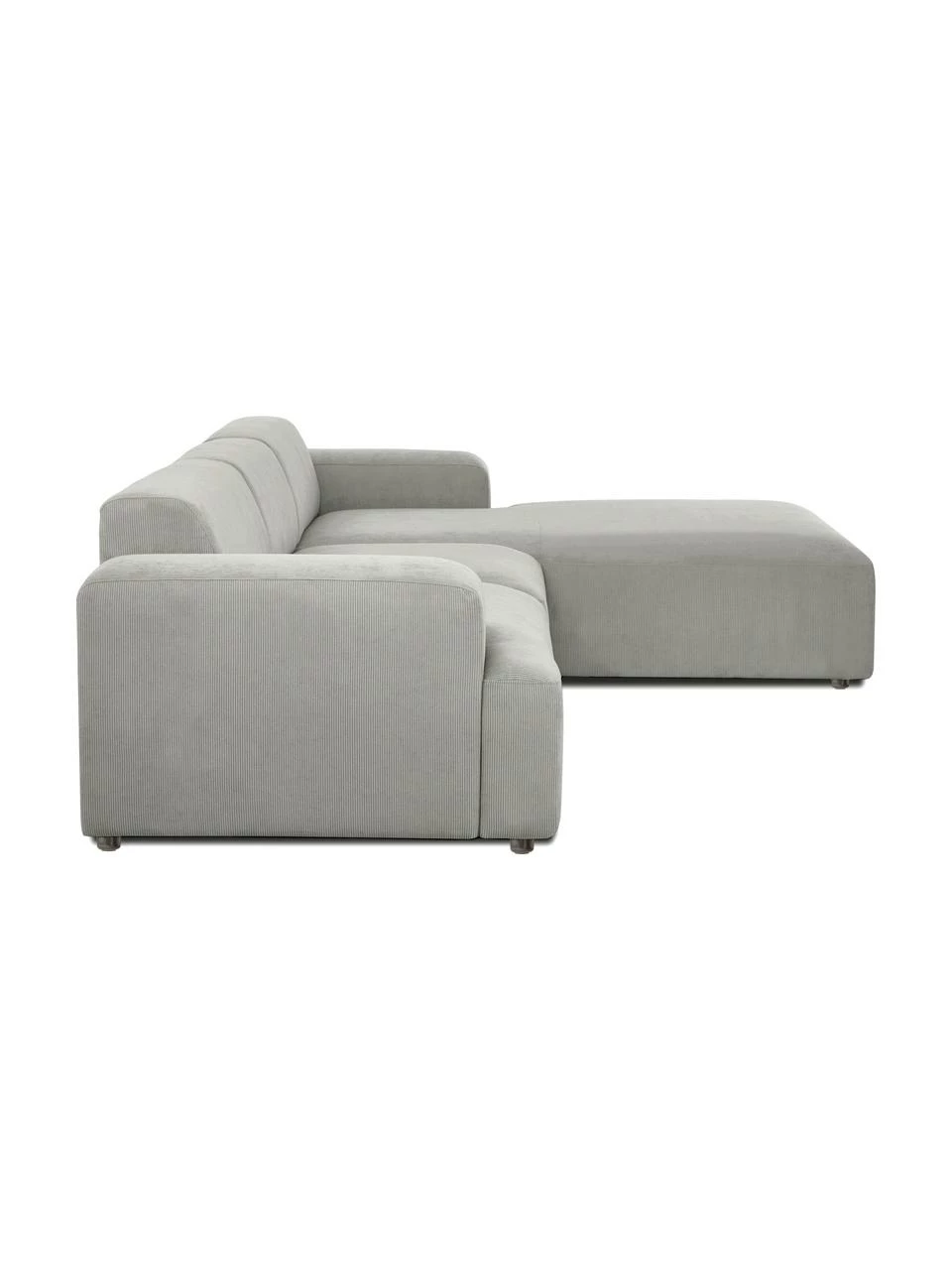 Westwing Collection Canapé d'angle 4 places velours côtelé gris Melva, larg. 319 x prof. 196 cm, méridienne à droite 6 Westwing Collection Canapé d'angle 4 places velours côtelé gris Melva, larg. 319 x prof. 196 cm, méridienne à droite – Image 6