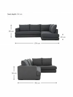 Westwing Collection Canapé d'angle XL anthracite Tribeca, larg. 274 x prof. 192 cm, méridienne à droite 8 Westwing Collection Canapé d'angle XL anthracite Tribeca, larg. 274 x prof. 192 cm, méridienne à droite -furniture Soldes Canape dangle XL anthracite Tribeca 2