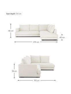 Westwing Collection Canapé d'angle XL beige Tribeca, larg. 274 x prof. 192 cm, méridienne à droite -furniture Soldes Canape dangle XL beige Tribeca 3