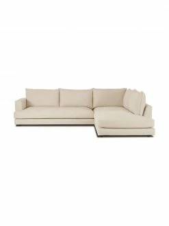 Westwing Collection Canapé d'angle XL beige foncé Tribeca, larg. 274 x prof. 192 cm, méridienne à droite