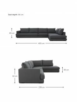 Westwing Collection Canapé d'angle XXL anthracite Tribeca, larg. 405 x prof. 228 cm, méridienne à droite 8 Westwing Collection Canapé d'angle XXL anthracite Tribeca, larg. 405 x prof. 228 cm, méridienne à droite -furniture Soldes Canape dangle XXL anthracite Tribeca 2