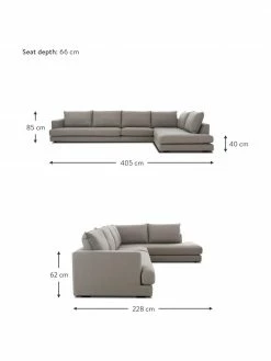 Westwing Collection Canapé d'angle XXL gris foncé Tribeca, larg. 405 x prof. 228 cm, méridienne à droite -furniture Soldes Canape dangle XXL gris fonce Tribeca 2