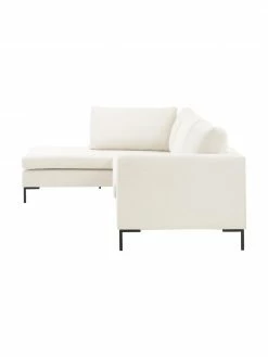 Westwing Collection Canapé d'angle beige avec pieds en métal Luna, larg. 280 x prof. 184 cm, méridienne à gauche -furniture Soldes Canape dangle beige avec pieds en metal Luna 3