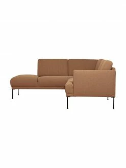 Westwing Collection Canapé d'angle en nougat avec pieds en métal Fluente, larg. 221 x prof. 200 cm, méridienne à gauche -furniture Soldes Canape dangle en nougat avec pieds en metal Fluente 3