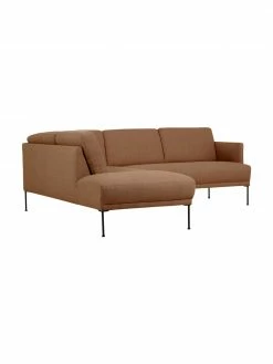 Westwing Collection Canapé d'angle en nougat avec pieds en métal Fluente, larg. 221 x prof. 200 cm, méridienne à gauche -furniture Soldes Canape dangle en nougat avec pieds en metal Fluente 5