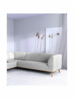 Westwing Collection Canapé d'angle gris clair Archie, larg. 264 x prof. 162 cm, méridienne à gauche -furniture Soldes Canape dangle gris clair Archie 2