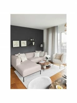 Westwing Collection Canapé d'angle gris clair Carrie, larg. 222 x prof. 180 cm, méridienne à gauche -furniture Soldes Canape dangle gris clair Carrie 2