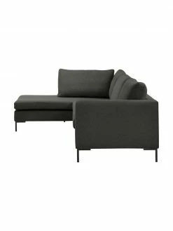 Westwing Collection Canapé d'angle gris foncé avec pieds en métal Luna, larg. 280 x prof. 184 cm, méridienne à gauche -furniture Soldes Canape dangle gris fonce avec pieds en metal Luna 3