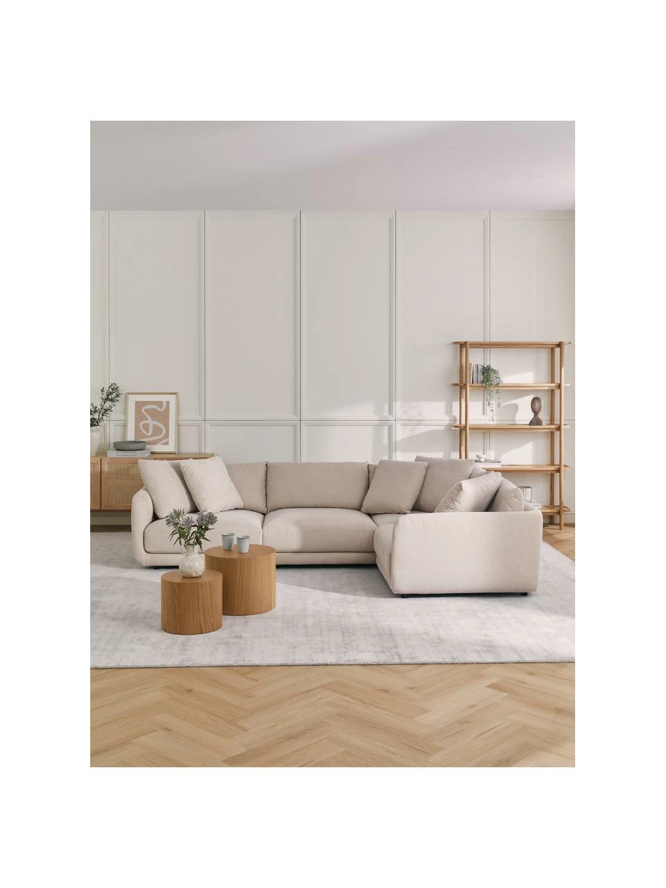 Westwing Collection Canapé d'angle modulable beige Jasmin, larg. 306 x long. 84 cm 2 Westwing Collection Canapé d'angle modulable beige Jasmin, larg. 306 x long. 84 cm – Image 2