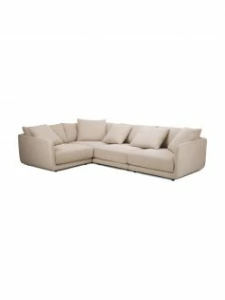 Westwing Collection Canapé d'angle modulable beige Jasmin, larg. 306 x long. 84 cm