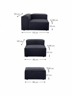 Westwing Collection Canapé d'angle modulaire 4 places avec tabouret bleu Lennon, larg. 327 x prof. 207 cm -furniture Soldes Canape dangle modulaire 4 places avec tabouret bleu Lennon 4