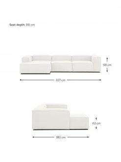 Westwing Collection Canapé d'angle modulaire beige Lennon, larg. 327 x prof. 180 cm, méridienne à gauche -furniture Soldes Canape dangle modulaire beige Lennon 9