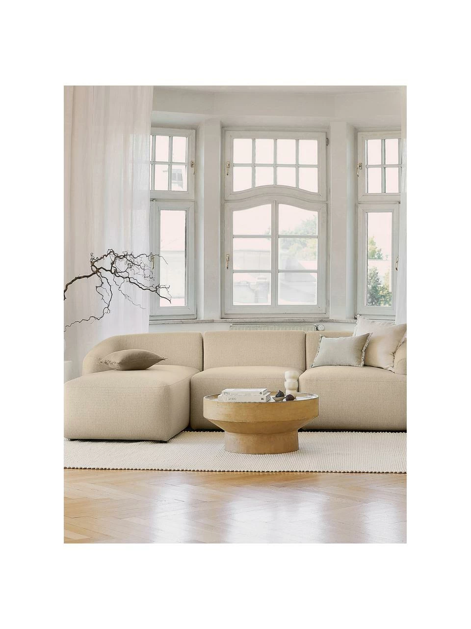 Westwing Collection Canapé d'angle modulaire beige foncé Sofia, larg. 278 x prof. 174 cm, méridienne à gauche 2 Westwing Collection Canapé d'angle modulaire beige foncé Sofia, larg. 278 x prof. 174 cm, méridienne à gauche – Image 2