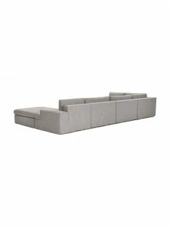 Westwing Collection Canapé d'angle modulaire gris Russell, larg. 412 x haut. 77 cm -furniture Soldes Canape dangle modulaire gris Russell 4