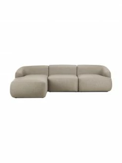 Westwing Collection Canapé d'angle modulaire gris Sofia, larg. 278 x prof. 174 cm, méridienne à gauche