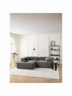 Westwing Collection Canapé d'angle modulaire gris anthracite Lennon, larg. 238 x prof. 180 cm, méridienne à gauche 9 Westwing Collection Canapé d'angle modulaire gris anthracite Lennon, larg. 238 x prof. 180 cm, méridienne à gauche -furniture Soldes Canape dangle modulaire gris anthracite Lennon 9