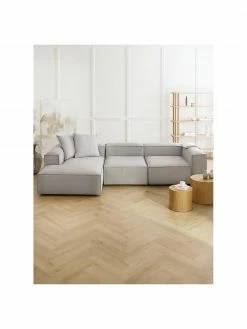 Westwing Collection Canapé d'angle modulaire gris clair Lennon, larg. 327 x prof. 180 cm, méridienne à gauche 8 Westwing Collection Canapé d'angle modulaire gris clair Lennon, larg. 327 x prof. 180 cm, méridienne à gauche -furniture Soldes Canape dangle modulaire gris clair Lennon 2