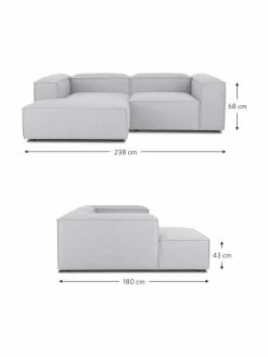 Westwing Collection Canapé d'angle modulaire gris clair Lennon, larg. 238 x prof. 180 cm, méridienne à gauche 9 Westwing Collection Canapé d'angle modulaire gris clair Lennon, larg. 238 x prof. 180 cm, méridienne à gauche -furniture Soldes Canape dangle modulaire gris clair Lennon 9