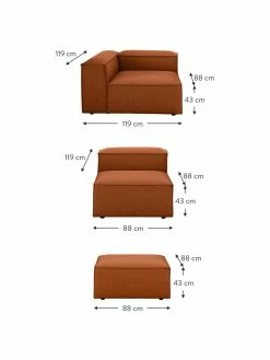 Westwing Collection Canapé d'angle modulaire terracotta Lennon, larg. 327 x prof. 207 cm -furniture Soldes Canape dangle modulaire terracotta Lennon 10