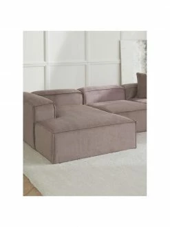 Westwing Collection Canapé d'angle modulaire velours côtelé brun Lennon, larg. 327 x prof. 180 cm, méridienne à gauche -furniture Soldes Canape dangle modulaire velours cotele brun Lennon 8