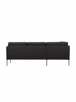 Westwing Collection Canapé d'angle tissu gris foncé pieds en métal Fluente, larg. 221 x prof. 200 cm, méridienne à gauche -furniture Soldes Canape dangle tissu gris fonce pieds en metal Fluente 5