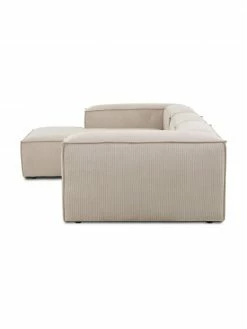 Westwing Collection Canapé d'angle velours côtelé beige Lennon, larg. 327 x prof. 180 cm, méridienne à gauche -furniture Soldes Canape dangle velours cotele beige Lennon 9