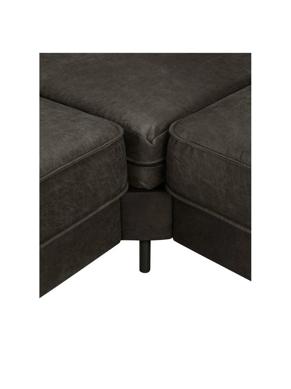 Westwing Collection Canapé d'angles cuir recyclé brun-gris Hunter, larg. 235 x prof. 235 cm 6 Westwing Collection Canapé d'angles cuir recyclé brun-gris Hunter, larg. 235 x prof. 235 cm – Image 6