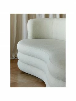 Westwing Collection Canapé design 3 places tissu bouclé beige clair Solomon, larg. 193 x prof. 92 cm -furniture Soldes Canape design 3 places tissu boucle beige clair Solomon 2