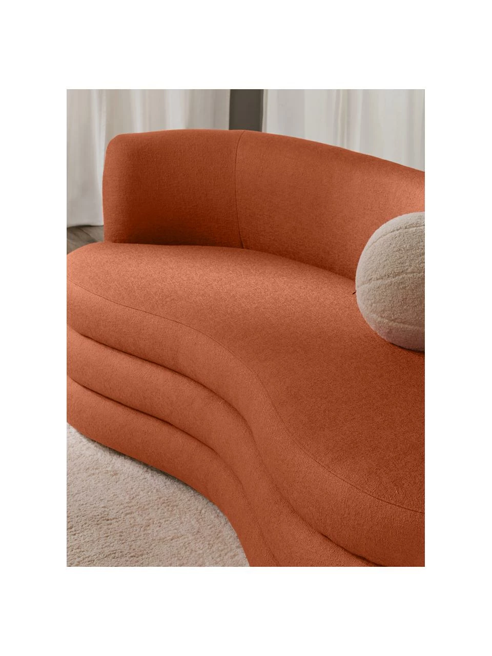 Westwing Collection Canapé design 3 places tissu bouclé rouge corail Solomon, larg. 193 x prof. 92 cm 3 Westwing Collection Canapé design 3 places tissu bouclé rouge corail Solomon, larg. 193 x prof. 92 cm – Image 3