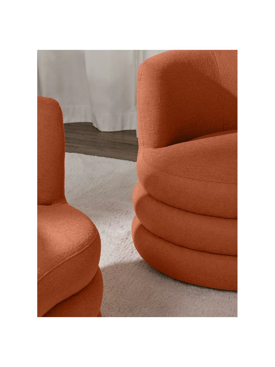 Westwing Collection Canapé design 3 places tissu bouclé rouge corail Solomon, larg. 193 x prof. 92 cm 5 Westwing Collection Canapé design 3 places tissu bouclé rouge corail Solomon, larg. 193 x prof. 92 cm – Image 5