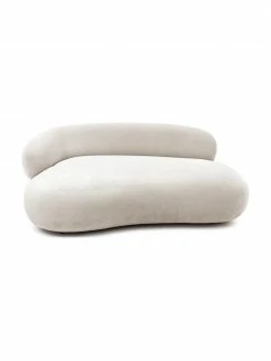 Westwing Collection Canapé haricot 2 places crème Alba, larg. 185 x prof. 114 cm, dossier à gauche