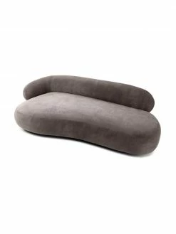 Westwing Collection Canapé haricot 3 places gris Alba, larg. 235 x prof. 114 cm, dossier à gauche -furniture Soldes Canape haricot 3 places gris Alba 3