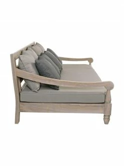 Bizzotto Canapé lounge de jardin 4 places teck Bali, larg. 190 x prof. 112 cm -furniture Soldes Canape lounge de jardin 4 places teck Bali 4