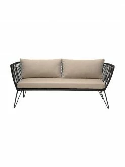 Bloomingville Canapé lounge jardin plastique tressé Mundo, larg. 175 x prof. 74 cm