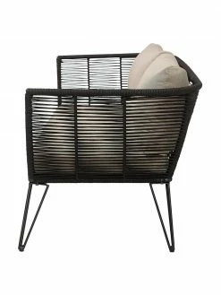 Bloomingville Canapé lounge jardin plastique tressé Mundo, larg. 175 x prof. 74 cm -furniture Soldes Canape lounge jardin plastique tresse Mundo 4