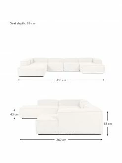 Westwing Collection Canapé lounge modulable beige Lennon, larg. 418 x prof. 68 cm, méridienne à gauche -furniture Soldes Canape lounge modulable beige Lennon 3