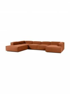 Westwing Collection Canapé lounge modulable terracotta Lennon, larg. 418 x prof. 68 cm, méridienne à gauche -furniture Soldes Canape lounge modulable terracotta Lennon 2