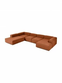 Westwing Collection Canapé lounge modulable terracotta Lennon, larg. 418 x prof. 68 cm, méridienne à gauche -furniture Soldes Canape lounge modulable terracotta Lennon 3
