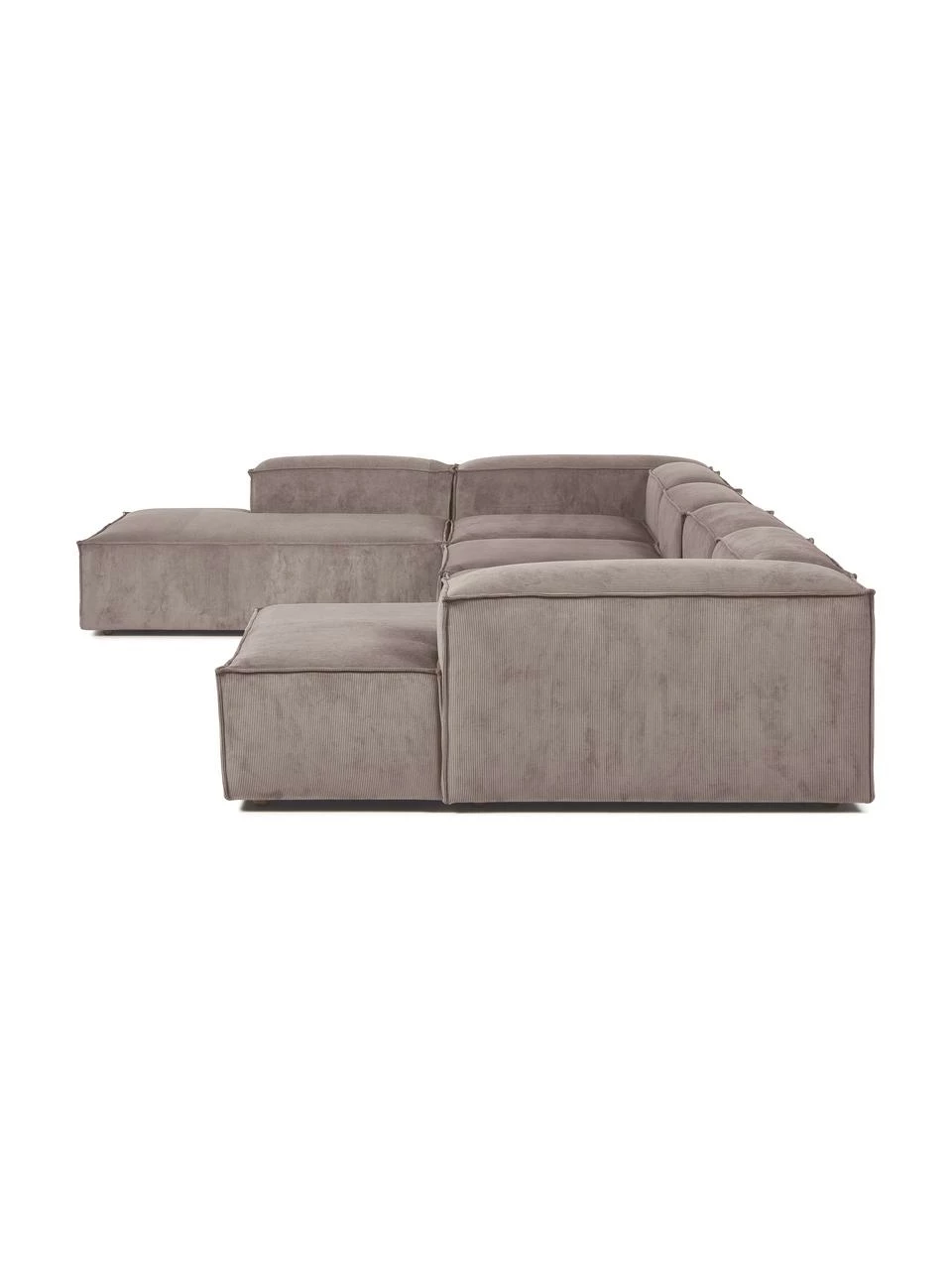 Westwing Collection Canapé lounge modulable velours côtelé brun Lennon, larg. 418 x prof. 68 cm, méridienne à gauche 6 Westwing Collection Canapé lounge modulable velours côtelé brun Lennon, larg. 418 x prof. 68 cm, méridienne à gauche – Image 6