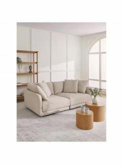 Westwing Collection Canapé modulable 3 places beige Jasmin, larg. 208 x long. 84 cm -furniture Soldes Canape modulable 3 places beige Jasmin 2