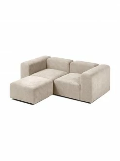 Westwing Collection Canapé modulable 3 places beige avec pouf Lena, larg. 209 x prof. 181 cm -furniture Soldes Canape modulable 3 places beige avec pouf Lena 5
