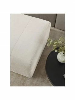 Westwing Collection Canapé modulable 3 places blanc crème avec pouf Lena, larg. 209 x prof. 181 cm -furniture Soldes Canape modulable 3 places blanc creme avec pouf Lena 2