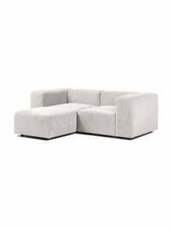 Westwing Collection Canapé modulable 3 places blanc crème avec pouf Lena, larg. 209 x prof. 181 cm -furniture Soldes Canape modulable 3 places blanc creme avec pouf Lena 4