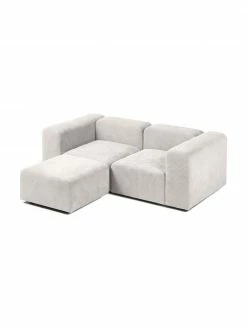 Westwing Collection Canapé modulable 3 places blanc crème avec pouf Lena, larg. 209 x prof. 181 cm -furniture Soldes Canape modulable 3 places blanc creme avec pouf Lena 5