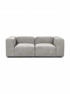 Westwing Collection Canapé modulable 3 places gris argenté Lena, larg. 209 x prof. 106 cm
